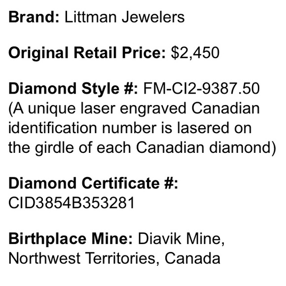 14K 0.36CT Diamond Ring Halo Princess Cut Littman Jewelers CLEANED & POLISHED - Picture 13 of 15